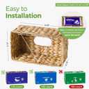 Rectangle Wicker Tissue Box Cover Fits 120-Count (3-Ply) / 160-Count (2-Ply) Boxes, Natural Rattan Woven Facial Tissue Holder, Decorative Tissue Box Holder for Bathroom, Living Room, Office & Desk