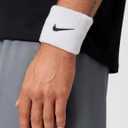 Nike Unisex Adult Swoosh Classic Wristband 2 Pack (White)