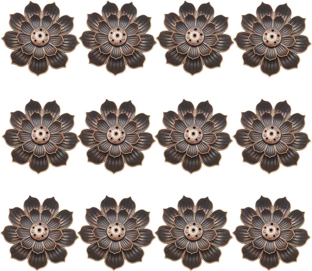 12 Pieces Incense Holder Lotus Sticks Incense Burner Cone Incense Burner Ash Catcher for Home Fragrance Yoga Sauna SPA