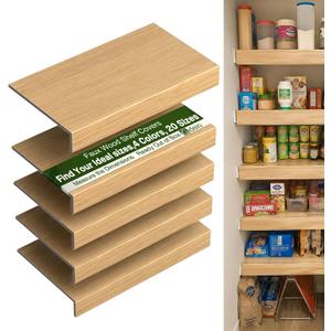 5 Pack 30x12in Wire Shelf Cover for Pantry, Closet, Kitchen – Waterproof PVC Wood-Look Wire Rack Covers for Shelves, Multiple No-Tool Installation, 30x12x2in