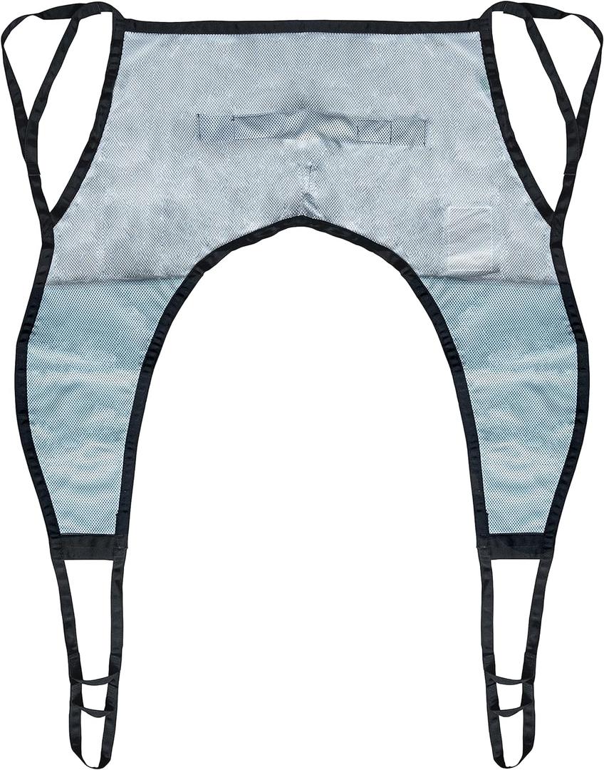 Patient Aid Mesh U-Sling Without Head Support, Universal Patient Lift Sling, Ideal for Bathing and Showering, Size Medium, 400lb Capacity - U Sling with Head Support, Medium