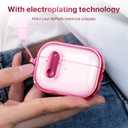 RFUNGUANGO AirPods Pro 2 Case for Women with Security Lock, Soft TPU with Cleaning Kit & Lanyard, Compatible with AirPods Pro 2nd/1st Generation Protective Case, Pink