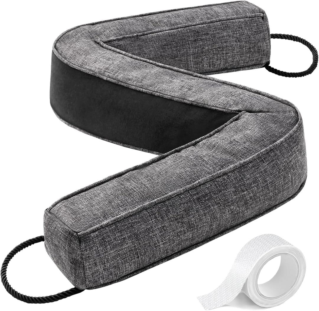 Comfyanno 38 Weighted Under Door Draft Stopper, Fits Front, Bedroom, Interior Door, Easy to Install, Block Cold Air Draft from Bottom Door, 2.2lb, Fits Door Gap up to 3 - Linen Gray