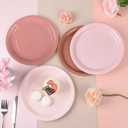 AimFun 24Pcs Dusty Pink Paper Plates Gradient Pink Party Plate 9 Inch Disposable Round Dinner Plates for Birthday Wedding Baby Bridal Shower Party Supplies Tableware Decor