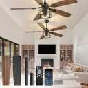 Depuley 52in Ceiling Fans with Lights: 2 Pack Black Caged Ceiling Fan with Remote - Farmhouse Ceiling Fan with Dual Finish 5 Blades for Living Room Patio 6 Speeds Timer Reversible E26 Bulbs Included