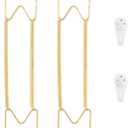 Bilillo 2 Pack Plate Hangers for The Wall, Suitable for 16-20 inch Decorative Plate, Stainless Steel Invisible Heavy Duty Wire Plate Holder with Wall Hooks, Plate Hangers for Displaying Plates