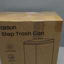 Cesun Small Bathroom Trash Can with Lid Soft Close, Step Pedal, 6 Liter / 1.6 Gallon Stainless Steel Garbage Can with Removable Inner Bucket, Anti-Fingerprint Finish (Brown)