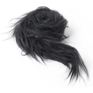 Shaggy Plush Faux Fur Fabric Precut Strips Black Fur Fluffy Fuzzy Craft Fur for Christmas Decoration DIY Craft Gnomes Beard Hair Dwarf Cosplay Costume (Black, 4x60 inch)