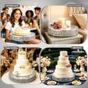 Cake Stand, Metal Round Cupcake Dessert Stand Cake Display Holder Cookies Fruit Serving Tray Decor for Wedding Party Birthday Baby Showers Anniversary (16 in, Matte Silver)