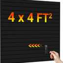 Ezlaino Slatwall 4 FT x 4 FT, PVC Slat Wall Paneling Garage Wall Organizer