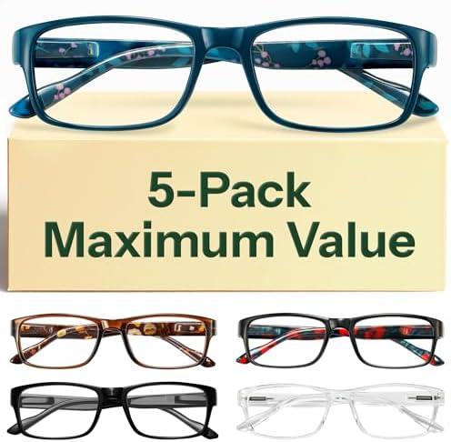 Gaoye 2.25 Professional Reading Glasses for All Day - Computer Readers with Blue Light Protection - Value Pack