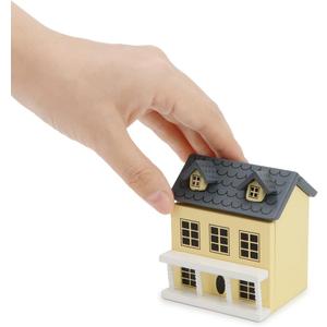 Miniature Cottage for Dollhouse Accessories Desktop Decor Wooden Mini House Storage Decoration Ornament Nice Present for Miniature Lovers (Yellow)