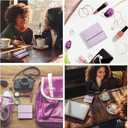 2 x Travelambo RFID Blocking Wallet Women Small Womens Wallet Credit Card Holder Mini Compact Trifold Wallets for Women with Coin Pocket Zipper (Napa Purple)