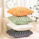 Uhomy Set of 2 Faux Fur Halloween Throw Pillow Cover Luxury Super Soft Fuzzy Striped Furry Pillowcase for Sofa Couch Bedroom Comfy Thick Fluffy Plush Cushion Cover 20x20 Inch Orange 50 cm