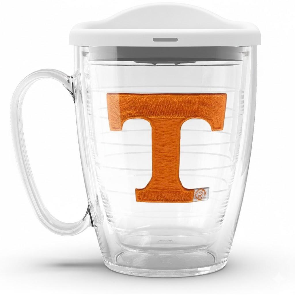 Tervis Made in USA Double Walled University of Tennessee Volunteers Insulated Tumbler Cup Keeps Drinks Cold & Hot, 16oz Mug, Primary Logo (Clear)