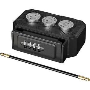 Magnetic Key Lock Box,Magnetic Key Holder Under car,Key Holder Magnetic,Hide a Key Outside,Waterproof Magnetic Key Hider,4 Combinations & Dual Mounting