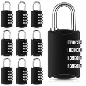 10  Packs Combination Lock 4 Digit Small Combo Luggage Number Locks, Waterproof Padlocks with Combination Code, Outdoor Heavy Duty Combination Padlock for Traveling Toolbox Gym Door Locker