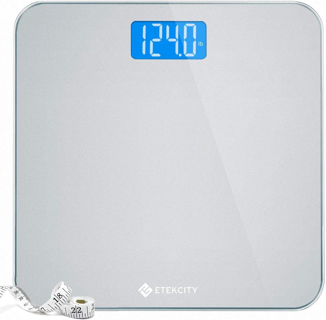Etekcity Scale for Body Weight, Digital Bathroom Weighing Machine for People, Large and Easy-to-Read Backlight Display, Accurate with High Precision Measurements, Durable Tempered Glass, 400 lbs