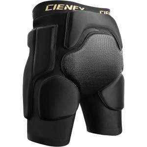 Cienfy Protective Padded Shorts EVA Crash Pants for Snowboarding | Skiing, Skating, Skateboarding, 3D Hip Protection, Nylon Fabric, Impact Resistance, Breathable, Hook & Loop, XS