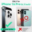TUCCH Case Wallet for iPhone 16 Pro, [Detachable] Kickstand RFID Blocking 4 Card Slot Shockproof Wireless Charging Case, PU Leather Magnetic Removable Cover Compatible with iPhone 16 Pro, Full Black