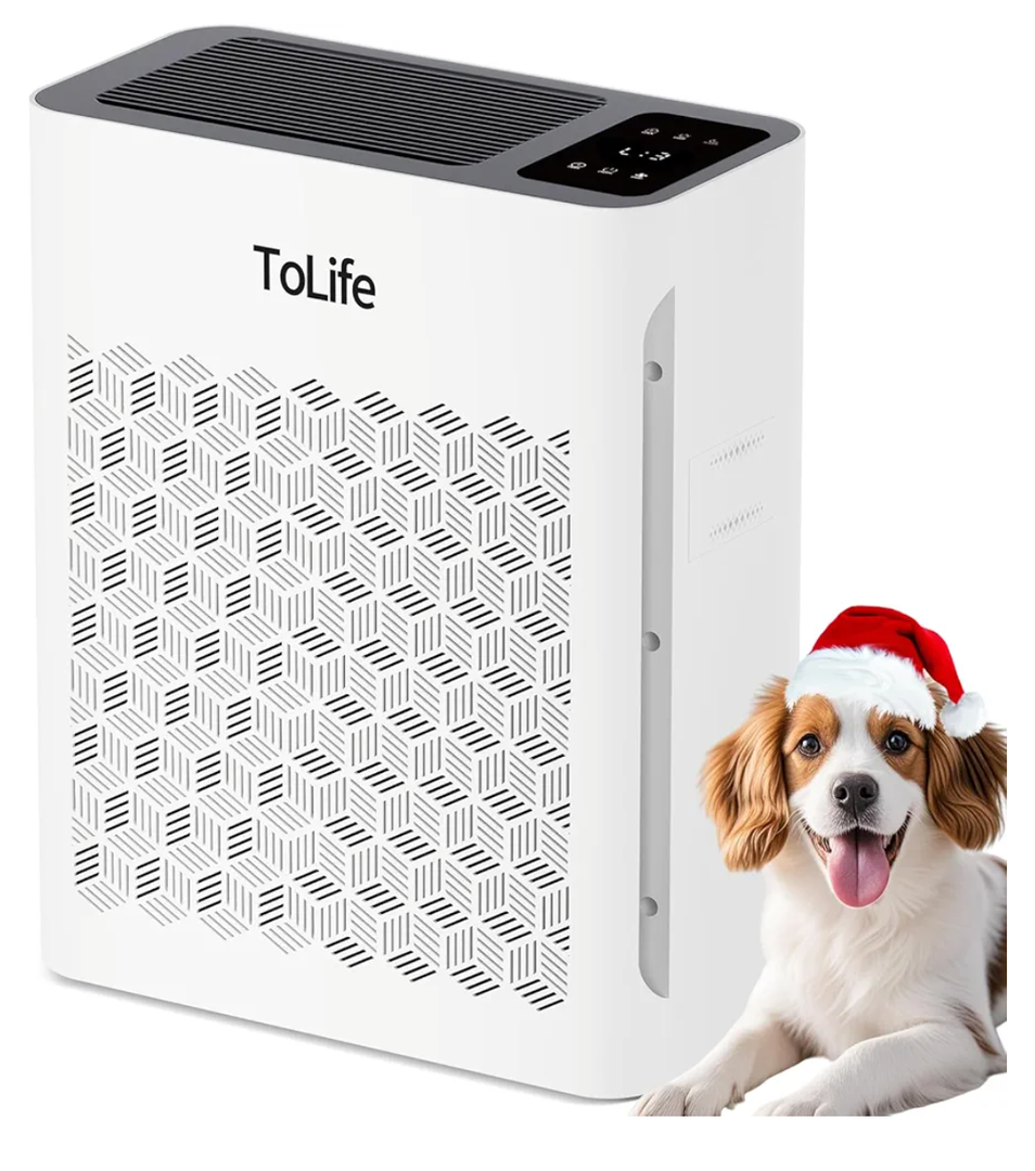 Tolife Air Purifier Large Room, HEPA Air Purifiers for Home Pets Hair with Washable Filter, Air Cleaner for Bedroom up to 1095 Ft² Dust Smoke Odor, Sleep Mode, Timer, White