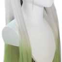 Missvig Cosplay Wig White Ombre Green Long Hair Halloween Custom Party Wigs for Women Cosplay Japanese Anime Demon Slayer
