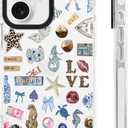 for iPhone 17 Case [Military-Grade Drop Protection/Stylish Soft Slim TPU Protective/Camera Protection/Women & Girls] - Beach Party Collage Pattern with Leopard Print & Mermaid