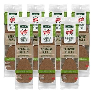 Scotch-Brite Greener Clean Non-Scratch Dishwand Refill, 14 Dish Wand Sponge Refills, Best for Nonstick Pots and Pans, Glass, Tubs & Showers, Fits All Scotch Brite Dishwands