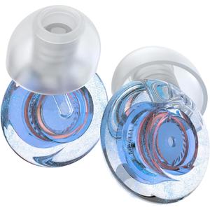 Ear Plugs for Concerts, 2 Pack High Fidelity Ear Plugs, Reusable Silicone Earplugs for Concert, Rave, Work, Musicians, 5 Pair Ear Tips in S/ M/ L, 18-25 dB Concert Ear Plugs for Noise Cancelling(Blue)