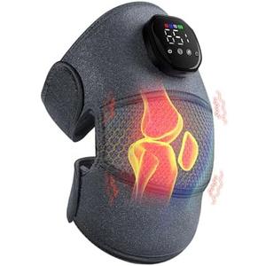 Knee Massager with Heat and Vibration, Cordless Heating Pad for Knee, 3-in-1 Massager for Knee Shoulder Elbow, Portable Washable Heated Knee Brace for Arthritis, with 2 Extension Straps
