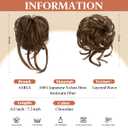 SARLA 2PCS Messy Bun Hair Pieces for Women Wavy Curly Synthetic Hairpieces for Updos with Tendrils Fake Scrunchies Ponytail Extension Chocolate