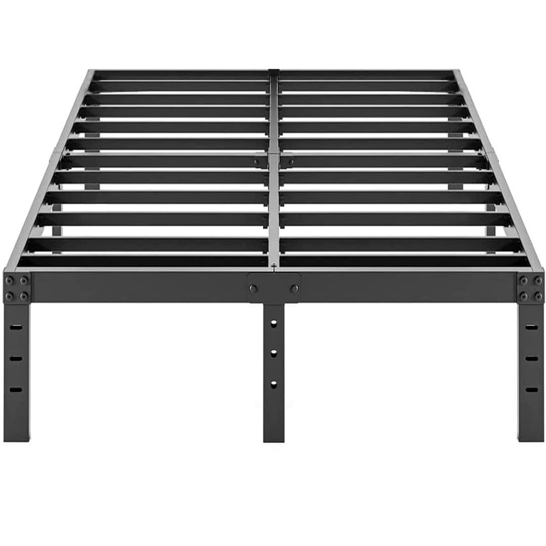 ALDRICH Metal Bed Frame Queen Size - 16 Inch Tall Black Basic Steel Slats Platform, Easy Assembly Heavy Duty Noise Free Bedframes, No Box Spring Needed