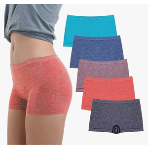 R RUXIA Women's Boyshort Panties Seamless Nylon Underwear Stretch Boxer Briefs 4 Pack S