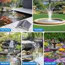 POPOSOAP 55W Solar Fountain Pump for Outdoor Pond, 480GPH Solar Pond Pump with Dry-Run Protection, Solar Powered Water Pump with PVC Tubing, 17Ft Cord for Ponds, Garden, Waterfall, Hydroponics