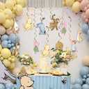 18pcs Winnie Swirl Hanging for Baby Shower Decorations Pre-Strung Classic Winnie Baby Shower and Birthday Decorations