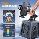 SUUSON Upgraded 3-in-1 Car Phone Holder Mount [Powerful Suction] Phone Mount for Car Dashboard Air Vent Windshield,for All iPhone Android Phone, Jet Black