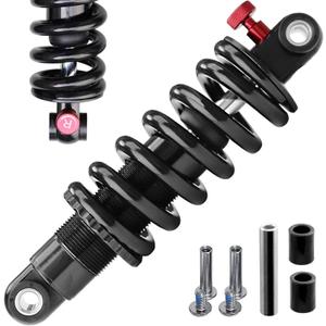 Mountain BikeRear Shock AbsorberCoil+Oil Mountain Bike, 165mm Adjustable Hydraulic Coil Spring Suspension, 350Lbs, with Bushing & Screws, Fits E-Bike & MTB-Rear Shock
