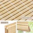 LazBlinds No Tools No Drill Cordless Bamboo Roman Shades, Privacy Window Treatment, Roll Up Bamboo Blinds for Windows 22.5'' W x 64'' H, Natural