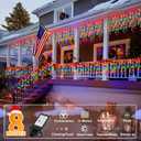 KNONEW Christmas Lights Outdoor Decorations 400 LED 33ft 8 Modes Curtain Fairy String Light with 75 Drops, Clear Wire LED String Light for Wedding Party Holiday Christmas Decorations Multicolor