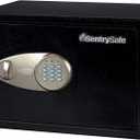 SentrySafe Safe with Digital Keypad Lock, Steel Safe with Interior Lining and Bolt Down Kit for Money, Jewelry, Electronics, 0.58 Cubic Feet, 8.7 x 13.8 x 9.7 Inches, X055