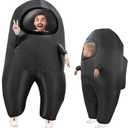 astronaut costume inflatable costume Funny Halloween Spacesuit Party School Masquerade Game Fans (Adults (155-195cm), Black)