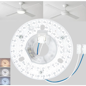 4.92" Ceiling Fan LED Light Board Replacement Upgrade Retrofit Kit Bright Dimmable 120V 18W 3CCT 3000K 4000K 6000K Daylight 1500LM PCB Panel, Magnetic or Screw Easy Install in 5min to Reilluminate ETL