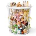 BBLIKE Large Stuffed Animal Storage End Table - Sturdy Metal Kids Toy Storage Bin, Stuffed Zoo Animal Holder for Bedroom, Living Room, Nursery, Perfect for Plush Toy Organizer, White
