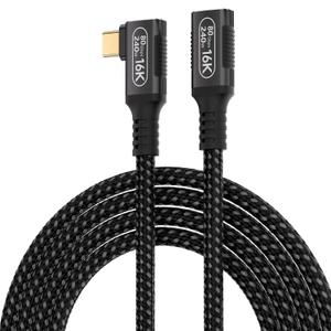 80Gbps USB C Extension Cable for Thunderbolt 5/4,3.3ft/1m USB4 cable with 90-Degree Right Angle ,240W Charging, 16K/Dual 8K Video, Male to Female Extension Cord for Laptop, Tablet, Gaming Dock