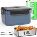 Monteka Cordless Electric Lunch Box for Adults, 1.8L Rechargeable Portable Food Warmer Heated Lunch Box, Christmas White Elephant Gifts, Suitable for Office, Picnic, Car, Construction Site (Blue)