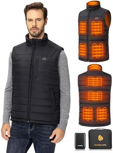 Men’s Heated Vest with Battery Pack Included 16000mAh 7.4V, Warming Heated Vest for Men, Electric Heating Vests for Cycling, XXL