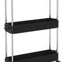 3- Tier Multi- Purpose Trolley Organizer Cart, Utility Trolley Organizer with Casters, Organizer Trolley On Wheels for Bathroom, Kitchen, Bedroom Storage - Black (Black-3 Layers