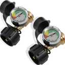 Propane Tank Gauge 2 Pack with Leak Detector Universal LP Gas Level Indicator for 5-40LB Tanks for BBQ Grill RV Camper Heater QCC1 Type 1 Connection