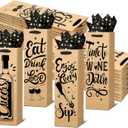 Ovveroche 20 PCS Wine Gift Bags with Handles and Tissue Paper - Kraft Wine Bottle Bags for Holiday, Birthday, Wedding, Graduations, Party