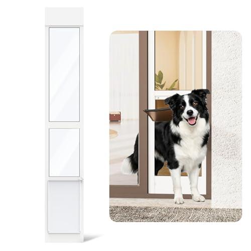YGNNJY Dog Door for Sliding Glass Door, Adjustable Height 75 4/5" to 80 3/10" Sliding Door Pet Door Insert, Suitable for Dogs Up to 75 lbs, Large, White